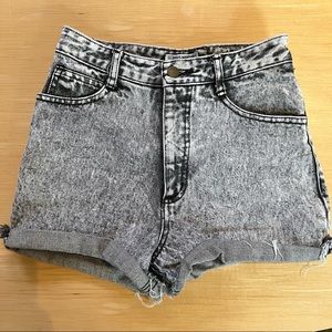 Vintage Guess Georges Marciano High Waist Cutoffs Gray Acid Wash Shorts Size 25